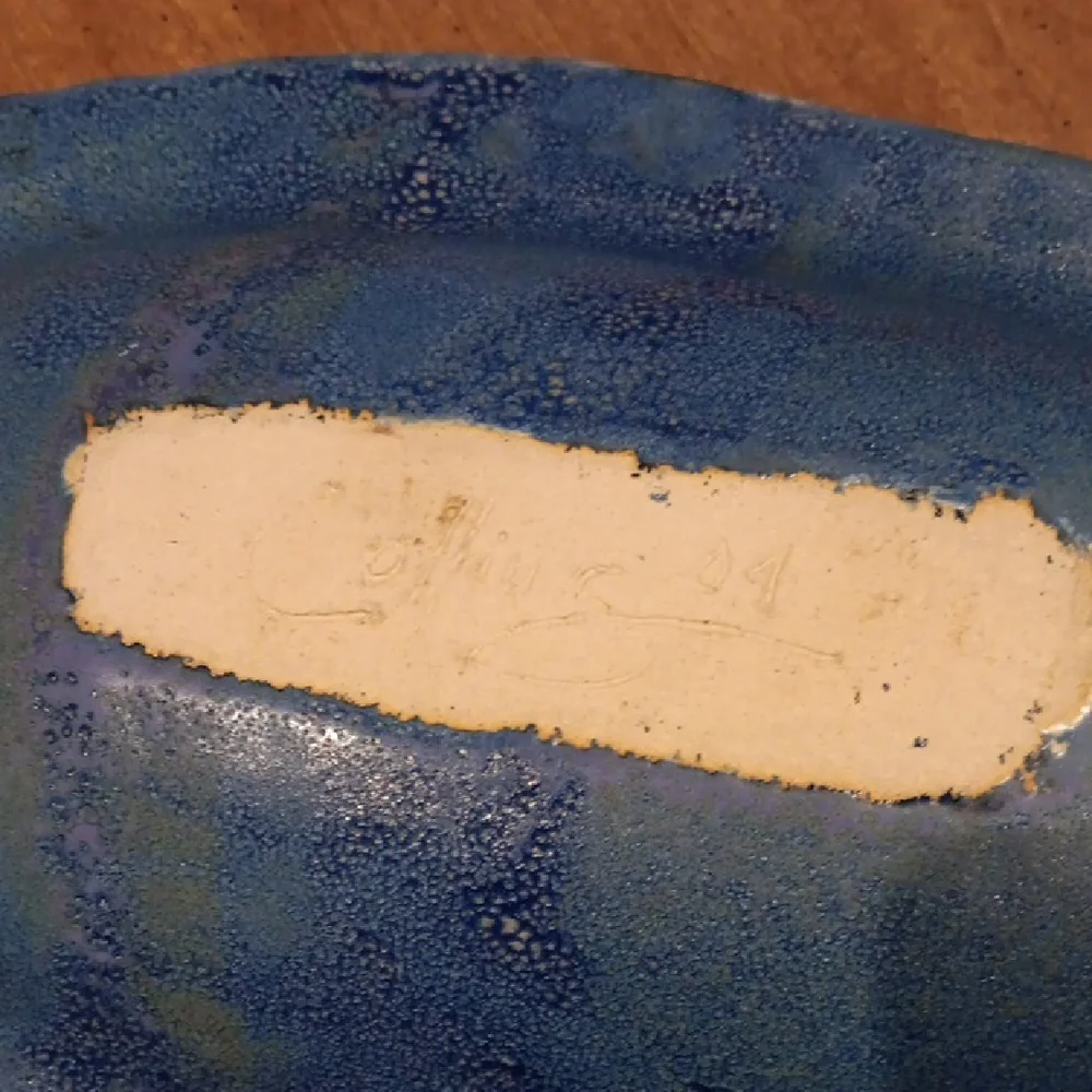 Blue Textured Decorative Bowl